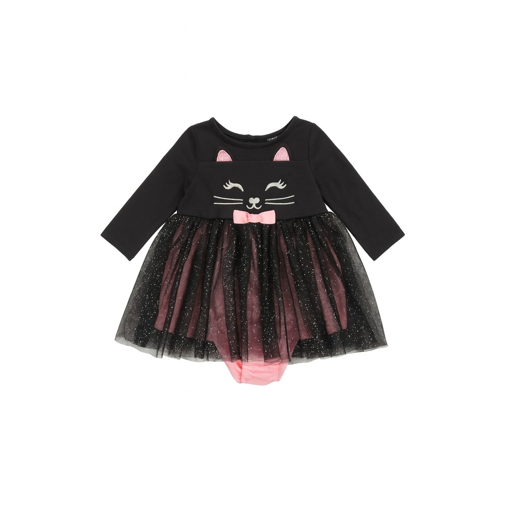 Zunie Baby Girl 12M Black Pink Cat Tutu Dress Outfit NWOT Halloween Costume - Picture 1 of 9